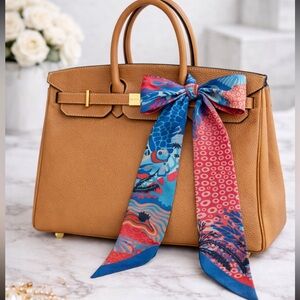 TROPICAL FISH SKINNY SCARF BAG HANDLE WRAP BANDEAU HAIR TIE COLORFUL OCEAN